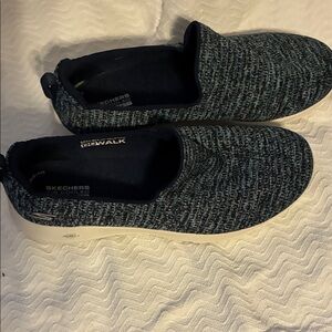 Skechers Men's Blue Knit Slip-Ons